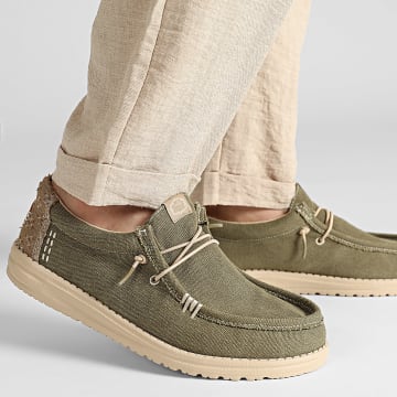 Hey Dude - Mocassins Wally Workwear Dusky Green Irish Cream