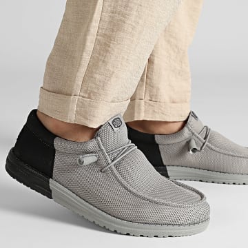 Hey Dude - Mocassins Wally Funk Mesh Split Flannel Grey Black