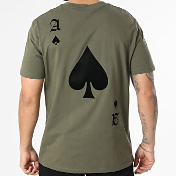 Luxury Lovers - Camiseta Oversize The Ace Of Spades Negro Back Verde Kaki