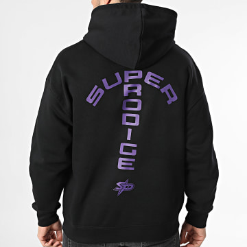 Super Prodige - Sudadera con Capucha Relaxed Vertical Impact Negro Violeta