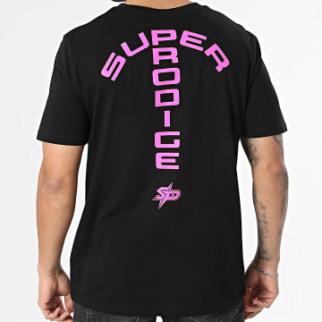 Super Prodige - Camiseta Oversize Grande Energie Negro Rosa Flúor