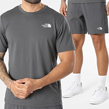 The North Face - Conjunto camiseta y pantalón corto de chándal 24.7 FlashDry A894B A3O1B gris antracita