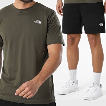The North Face - Completo T-Shirt e Pantaloncino da jogging Simple Dome Evo A8CZ2 A8GQB Verde Kaki Nero