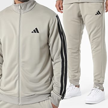 Adidas Sportkleding - Trainingspak Met Strepen 3 Stripes KC1364 Licht Kaki Groen