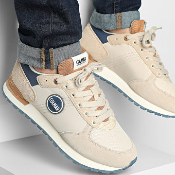 Colmar - Sneaker Travis Authentic 007 Beige Chiaro Blue Denim Marrone