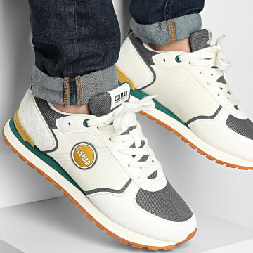 Colmar - Sneaker Travis Block 008 Bianco Sporco Grigio Scuro Ocra