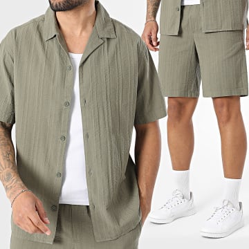 Jack And Jones - Ensemble Chemise Manches Courtes Et Short Tyson Resort Vert Kaki