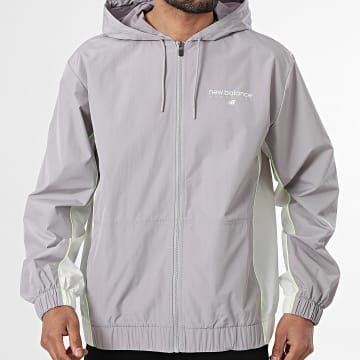 New Balance - Casaco Capuz Zipper Relaxed Fit MJ61A4P8 Cinza