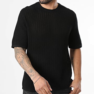Jack And Jones - Tee Shirt Ajouré Maine Noir