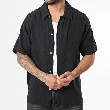 Jack And Jones - Chemise Manches Courtes Texturée Nantucket Noir