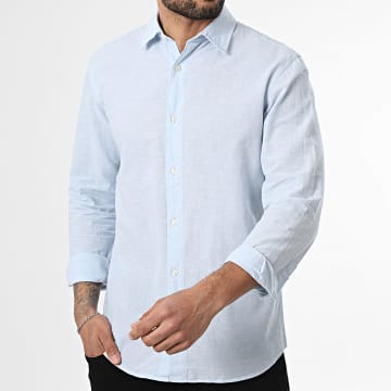 Jack And Jones - Chemise Manches Longues En Lin Breeze Bleu Clair