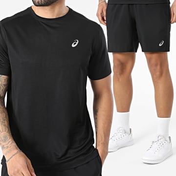 Asics - Ensemble Tee Shirt Et Short Jogging Asics Core 7In 2011D221 2011D213 Noir