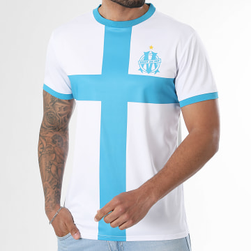 OM - Maillot De Foot Olympique De Marseille Sublime M25101C Blanc Bleu Clair