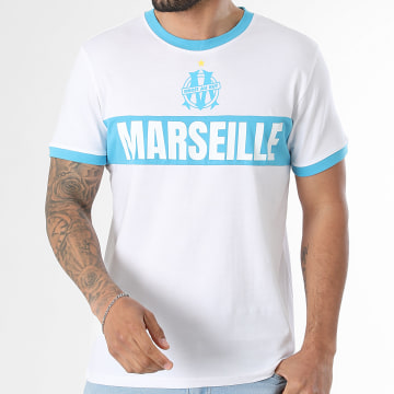 OM - Tee Shirt Olympique De Marseille M25099C Blanc Bleu Clair