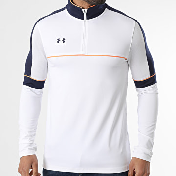 Under Armour - T-Shirt Manica Lunga Collo Con Zip Challenger 6004043 Bianco Blu Navy Arancione