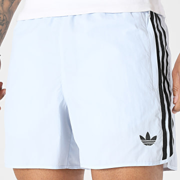 Adidas Originals - Short Jogging A Bandes Sprinter KE2434 Bleu Clair Noir
