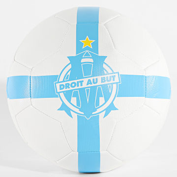 OM - Pallone da calcio M25132 Bianco Azzurro Chiaro