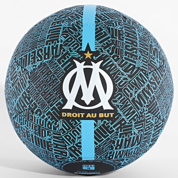 OM - Pallone da calcio M25136 Nero Azzurro Chiaro