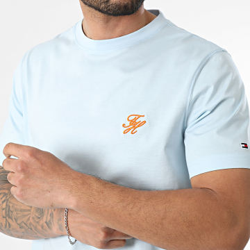 Tommy Hilfiger - Tee Shirt Script Monogram 3066 Bleu Clair