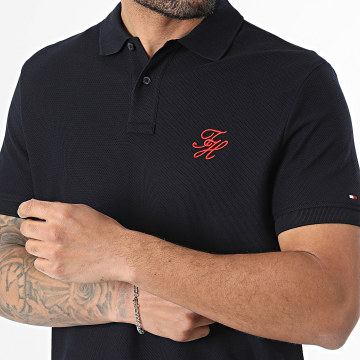 Tommy Hilfiger - Polo Manches Courtes Regular Fit Script 3046 Bleu Marine