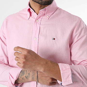 Tommy Hilfiger - Chemise Manches Longues Regular Fit Linen Blend Solid 2455 Rose