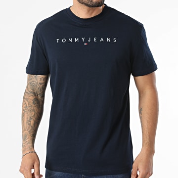 Tommy Jeans - Tee Shirt Linear Logo 0744 Bleu Marine