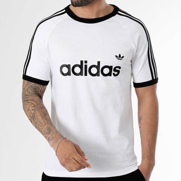 Adidas Originals - Tee Shirt A Bandes 3 Stripes Ringer KF0418 Blanc Noir