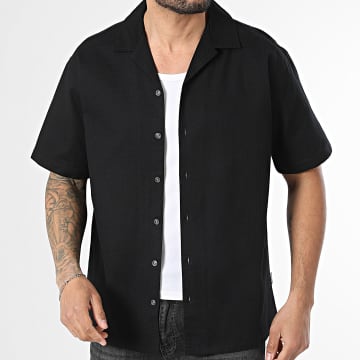 JJ Rebel - Chemise Manches Courtes Texturée Korso Noir