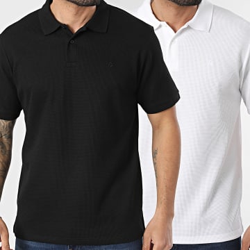 Jack And Jones - Pack van 2 Polo's Korte Mouwen Austin Wit Zwart