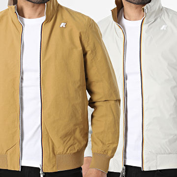 K-Way - Giacca Reversibile con Zip Arsene K8135PW Beige Camel