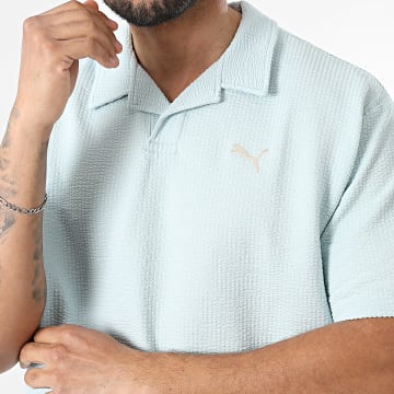Puma - Polo Korte Mouwen Textuur Relaxed Fit Essential Elevated 692560 Lichtblauw