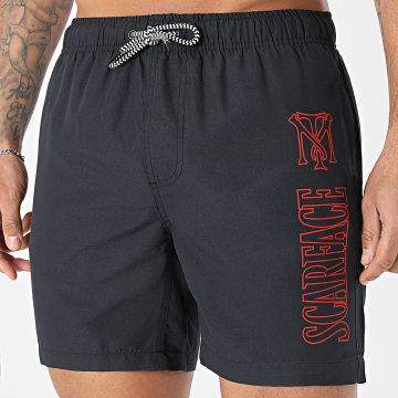 Scarface - Short De Bain Logos Contours Noir Rouge