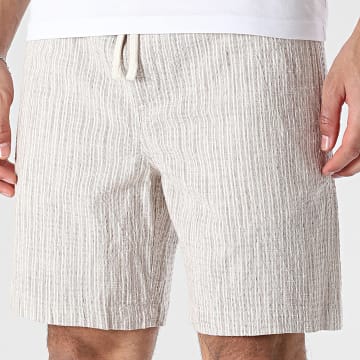 Teddy Smith - Calção de treino às riscas Elvis 10417972D Bege Castanho