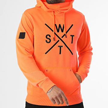 Watts - Felpa con Cappuccio Spray Arancione Fluo