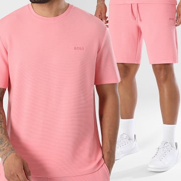 BOSS - Ensemble Tee Shirt Et Short Jogging Rib 50527377 50527391 Rose