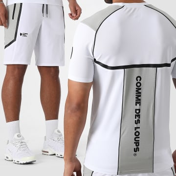 Comme Des Loups - Conjunto T-Shirt e Calção de jogging Baltirun Branco Cinza Preto