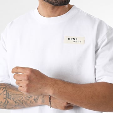 G-Star - Tee Shirt Oversize Badge D28606-E385 Blanc