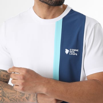Comme Des Loups - T-Shirt Amalfi Branco Azul-Marinho