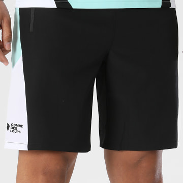 Comme Des Loups - Short Jogging Wave Noir Blanc Turquoise