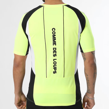 Comme Des Loups - T-Shirt Wave Amarelo Fluorescente Preto Branco