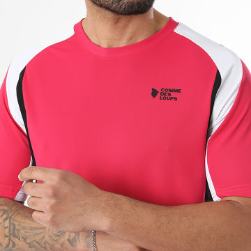 Comme Des Loups - T-Shirt Wave Rosa Fúcsia Branco Preto
