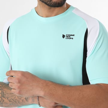 Comme Des Loups - T-Shirt Wave Azul Turquesa Branco Preto