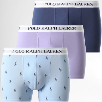 Polo Ralph Lauren - Lot De 3 Boxers Bleu Clair Bleu Marine Violet
