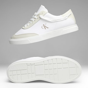 Calvin Klein - Sapatilhas Mulher Low Pro Cups Wt Canvas MG 3145 Branco Vivo Ecru Escuro