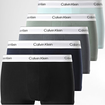 Calvin Klein - Pack di 5 Boxer NB4390 Nero Grigio Verde Blu