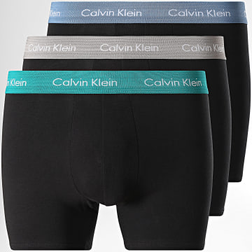 Calvin Klein - Pack de 3 Boxers NB1770A Negro Gris Verde Azul