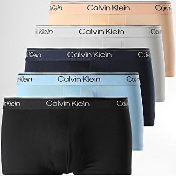 Calvin Klein - Pack de 5 Boxers NB4412 Preto Cinza Azul Claro Azul Marinho Laranja