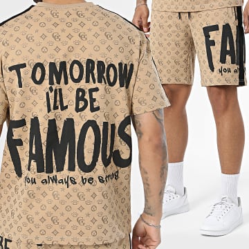 Classic Series - Set aus T-Shirt und Jogging-Short mit Streifen 64T Camel Schwarz