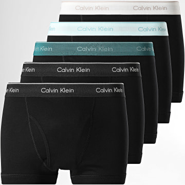 Calvin Klein - Set di 5 Boxer NB1897 Nero Verde Beige Blu
