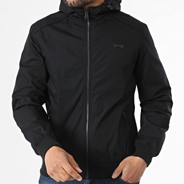 Schott NYC - Veste Zippée Capuche Cabin Bleu Marine Foncé